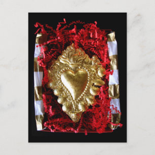 Postale Coeur flamboyant — carte pour notes