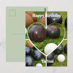 Postale Collage photo de coeurs de boules, Carte de voeux 