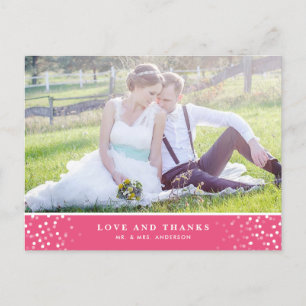 POSTALE CONFETTI BLANC   CARTE POSTCARD MARIAGE ROSE