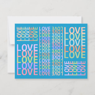 Postale Couleurs "AMOUR" Élégantes Modernes sur Carte Post