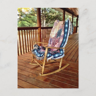 Postale Country Porch Rocker American Flag Thard Carte pos