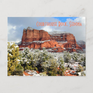 Postale Courthouse Rock, Sedona AZ Carte de poste d'hiver