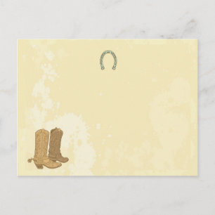 Postale Cowboy Mariage Carte de lieu écrite