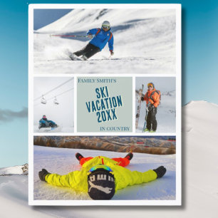 Postale Créer votre Ski ski photo de vacances Carte postal
