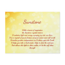 Cristal de Sunstone Design de guérison Carte posta
