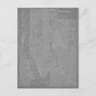 Postale Croquis de la carte de New York