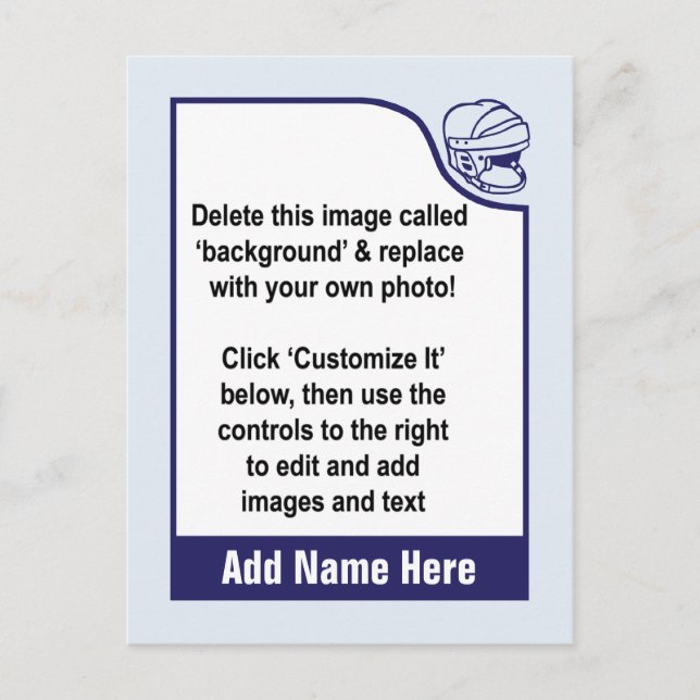 Postale Customisez votre propre carte de commerce de hocke (Devant)