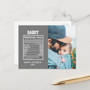 Postale Daddy Nutritional Facts Fête des pères Carte posta
