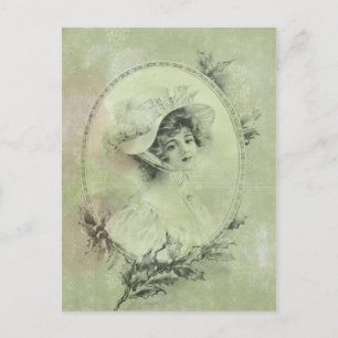 Postale Dame victorienne en Verdigris Casquette Carte post
