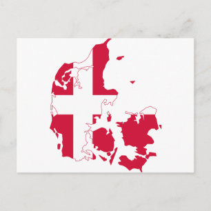 Postale Danemark Carte Drapeau DK