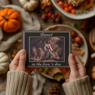 Postale Daniel debout dans la fosse aux lions carte postal
