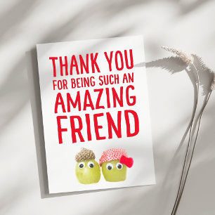 Postale De mignons amis végétaliens amusants carte de reme