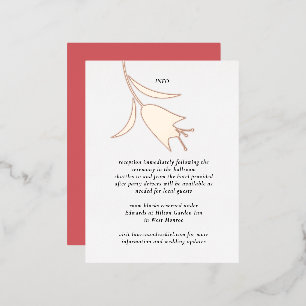POSTALE DE VACANCES EN ALUMINIUM MOD FOIL TULIP MARIAGE CARTE D'ENCLOTURE