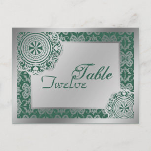 Postale Dentelle d'argent Arabesque, table paramètre carte