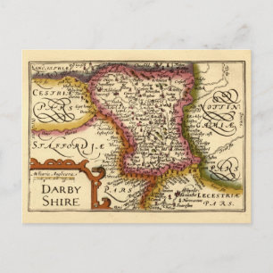 Postale Derbyshire (Darbyshire) Comté Angleterre Carte ant