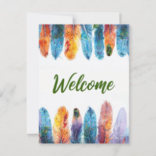 Postale Design de la carte de bienvenue en aquarelle vive