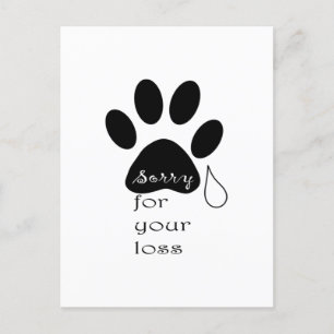 Postale Désolé pour votre perte Pet carte de sympathie