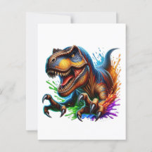 Dinosaure à grains ronds, Carte T-Rex Dino amusant