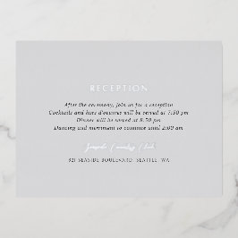 Postale D'invitation À Feuilles D'aluminium Andrea Grey Elegant Wedding Foil Carte de boîtier
