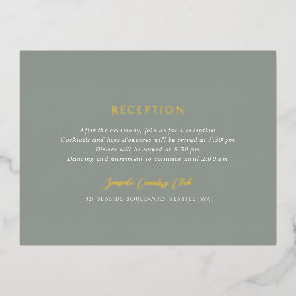 Postale D'invitation À Feuilles D'aluminium Andrea Sage Elegant Mariage Foil Enclôture Carte