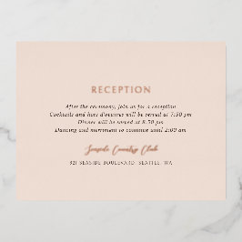 Postale D'invitation À Feuilles D'aluminium Andrea Tan Elegant Mariage Foil Enclôture Carte