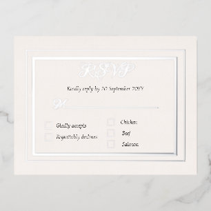 Postale D'invitation À Feuilles D'aluminium Carte de boîtier RSVP déchargée avec option de men