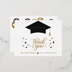 Postale D'invitation À Feuilles D'aluminium Carte de remerciements de diplôme