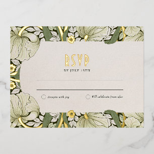 Postale D'invitation À Feuilles D'aluminium Carte de réponse de mariage floral élégant