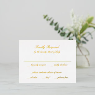 Postale D'invitation À Feuilles D'aluminium Carte de réponse en papier métallisé pour mariage