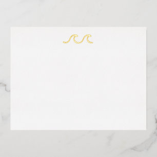 Postale D'invitation À Feuilles D'aluminium Carte plate vague d'été
