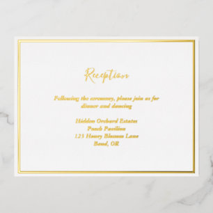 Postale D'invitation À Feuilles D'aluminium Élégante carte de boîtier de réception moderne Gol