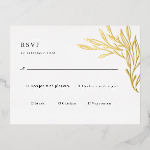 Postale D'invitation À Feuilles D'aluminium Élégante carte de boîtier pour Mariage minimaliste