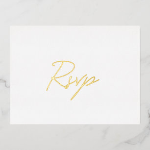 Postale D'invitation À Feuilles D'aluminium Elégante carte RSVP de mariage classique