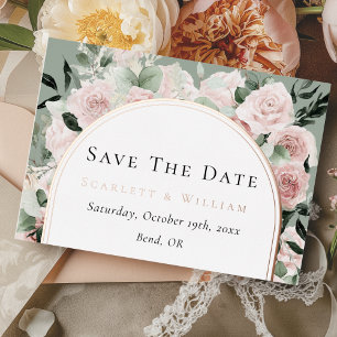Postale D'invitation À Feuilles D'aluminium FOIL Dusty Rose Gold Wedding Enregistrer La Carte 