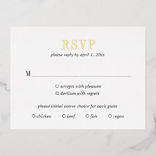 Postale D'invitation À Feuilles D'aluminium Jocelyn Modern Wedding Carte RSVP