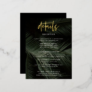 Postale D'invitation À Feuilles D'aluminium Moody Tropics - Détails Mariage Carte de boîtier