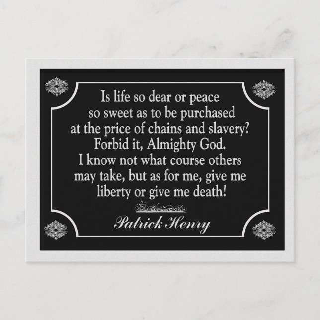 Postale Donnez la liberté ou donnez-moi la mort - carte po (Devant)
