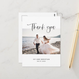 Postale Douce Carte de Remerciement de Mariage Calligraphi