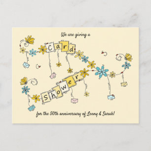 Postale Douche pour carte Anniversaire d'or