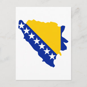 Postale Drapeau de la carte de Bosnie-Herzégovine