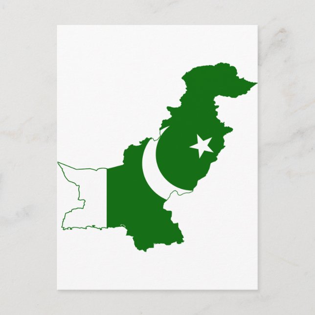 Postale Drapeau de la carte du Pakistan (Devant)