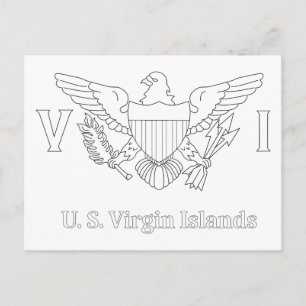 Postale Drapeau de l'île Vierge des États-Unis Carte posta