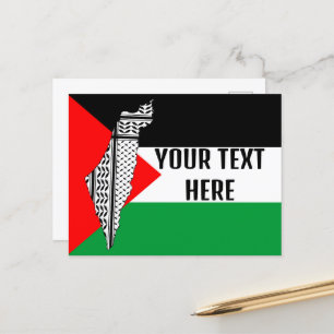 Postale Drapeau de Palestine et carte avec Keffiyeh Motif
