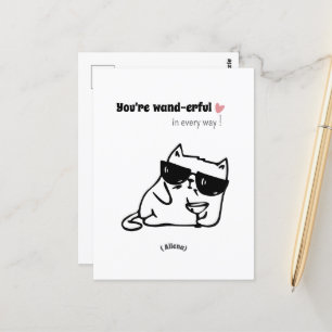 Postale Drôle Mignonne Chat Anniversaire Carte Nom Personn