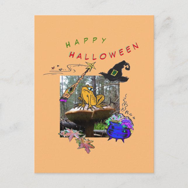 Postale Drôle Sorcière Toad Cartoon Humour Halloween Carte (Devant)