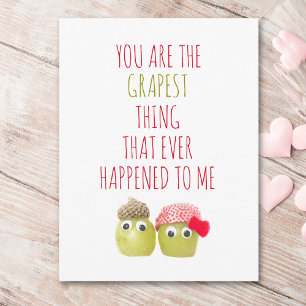 Postale Drôle vegans mignon raisin chose valentine carte p