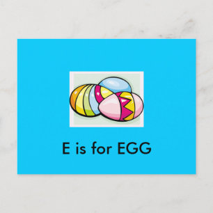 Postale "E" est pour la carte de poche Alphabet Oeuf