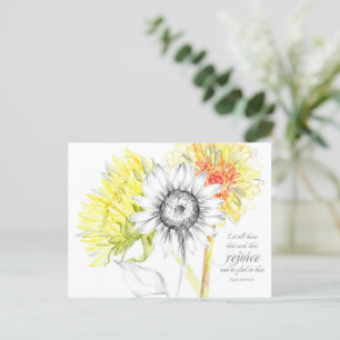 Postale Écriture Psaumes 40 Carte de prière Fleurs de sole
