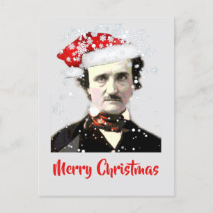 Postale Edgar Allan Poe Carte de voeux de Noël Casquette F