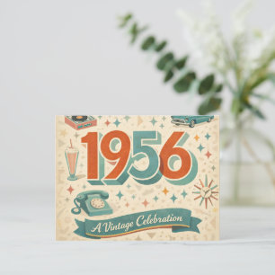 Postale Édition Limitée Carte d'Anniversaire 1956   Rétro 